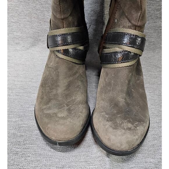 Sorel Womens Lolla Tall Boots US 8 Grey Leather Zip Belted Waterproof Boots - Picture 10 of 10